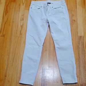 J. Crew Toothpick cream corduroy pants jeans zipper detail at the ankle sz 28